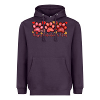 Plum happy valentines day paws Heavyweight Hoodie - NancyCooperArtShop