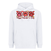 White happy valentines day paws Heavyweight Hoodie - NancyCooperArtShop
