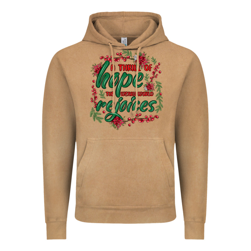 A Thrill Of Hope The Weary World Rejoices Vintage Hoodie by MaliasSmallBusiness | Teevron