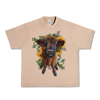 Burro highland cow with sunflower Urban Heavy Tee - RanaPortraitStore