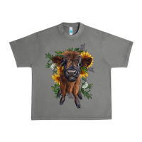 Tornado highland cow with sunflower Urban Heavy Tee - RanaPortraitStore