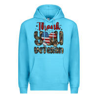 Ocean Blue thank you veteran Premium Hoodie - MaliasSmallBusiness