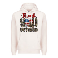 Pale Pink thank you veteran Premium Hoodie - MaliasSmallBusiness