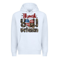 White thank you veteran Premium Hoodie - MaliasSmallBusiness