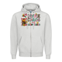 Dove Grey coffee chaos and candy canes Zipper Hoodie - AdoDesignShop