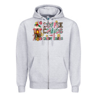Heather Grey coffee chaos and candy canes Zipper Hoodie - AdoDesignShop