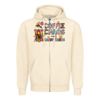 Sandshell coffee chaos and candy canes Zipper Hoodie - AdoDesignShop