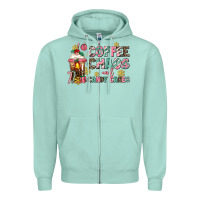 Seafoam coffee chaos and candy canes Zipper Hoodie - AdoDesignShop