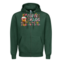 Sports Green coffee chaos and candy canes Zipper Hoodie - AdoDesignShop
