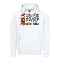 White coffee chaos and candy canes Zipper Hoodie - AdoDesignShop