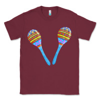 Burgundy blue maracas Classic Tee - FaDigitalArtStudio