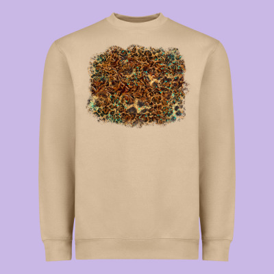 Heavyweight Sweatshirt leopard tooled leather turquoise