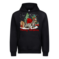 Black Merry Christmas Gray Squirrel Urban Hoodie - LillyAllenDesigns