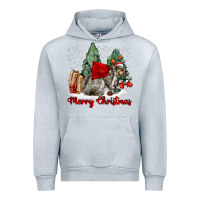 Heather Grey Merry Christmas Gray Squirrel Urban Hoodie - LillyAllenDesigns