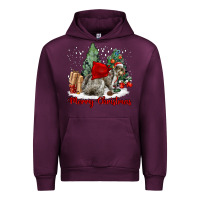 Mauve Wine Merry Christmas Gray Squirrel Urban Hoodie - LillyAllenDesigns