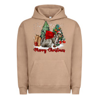 Pigment Burro Merry Christmas Gray Squirrel Urban Hoodie - LillyAllenDesigns