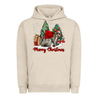 Pigment French Oak Merry Christmas Gray Squirrel Urban Hoodie - LillyAllenDesigns