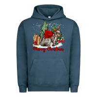 Pigment Midnight Navy Merry Christmas Gray Squirrel Urban Hoodie - LillyAllenDesigns