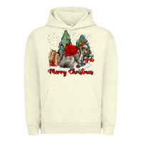Pigment Pistachio Merry Christmas Gray Squirrel Urban Hoodie - LillyAllenDesigns