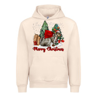 Sandshell Merry Christmas Gray Squirrel Urban Hoodie - LillyAllenDesigns