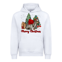 White Merry Christmas Gray Squirrel Urban Hoodie - LillyAllenDesigns