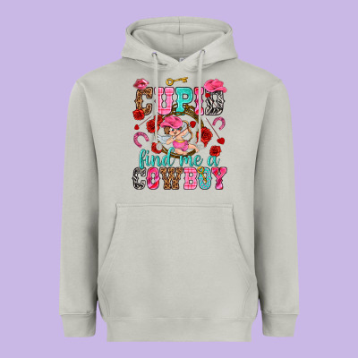 Cupid Find Me A Cowboy Heavyweight Hoodie Designed By Nancycooperartshop