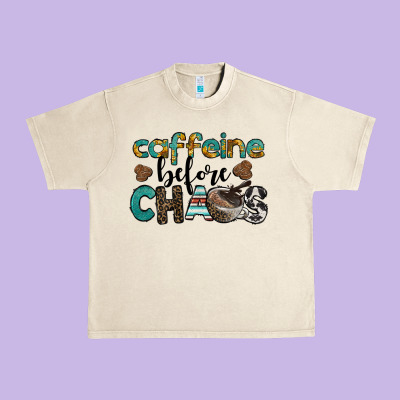 Western Caffeine Before Chaos Urban Heavy Tee Designed By Barkaloodesign
