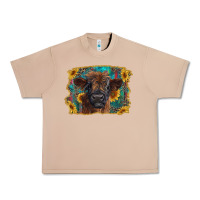 Burro highland cow calf with western background Urban Heavy Tee - RanaPortraitStore