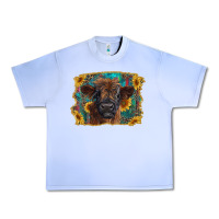 Grape Ice highland cow calf with western background Urban Heavy Tee - RanaPortraitStore