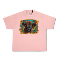 Salmon highland cow calf with western background Urban Heavy Tee - RanaPortraitStore