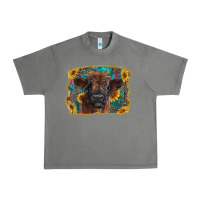 Tornado highland cow calf with western background Urban Heavy Tee - RanaPortraitStore