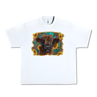 White highland cow calf with western background Urban Heavy Tee - RanaPortraitStore