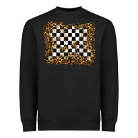Black racing leopard background Heavyweight Sweatshirt - RanaPortraitStore