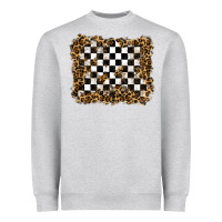Heather Grey racing leopard background Heavyweight Sweatshirt - RanaPortraitStore