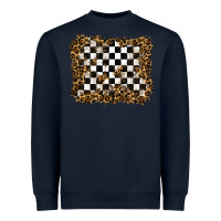 Navy racing leopard background Heavyweight Sweatshirt - RanaPortraitStore