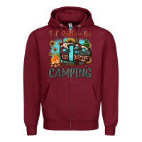 Burgundy i'd rather be camping Zipper Hoodie - JahusDesignShop