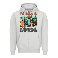 Dove Grey i'd rather be camping Zipper Hoodie - JahusDesignShop