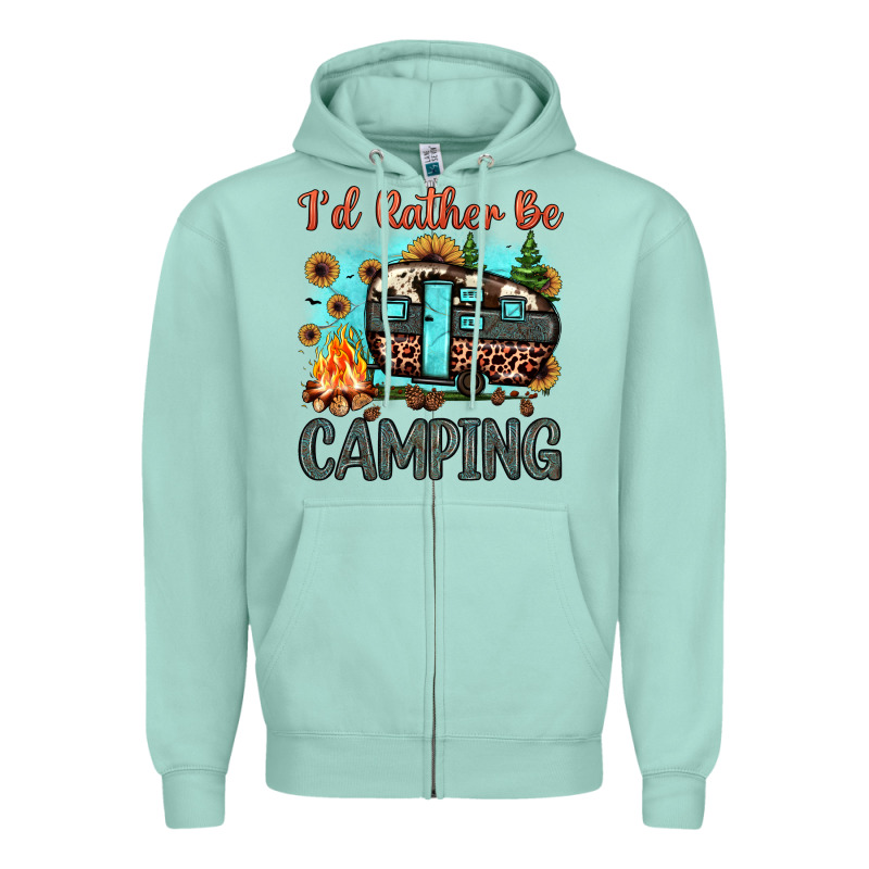 I'd Rather Be Camping Zipper Hoodie by JahusDesignShop | Teevron