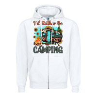 White i'd rather be camping Zipper Hoodie - JahusDesignShop