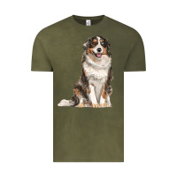 Vintage Olive Australian shepherd Vintage Tee - RanaPortraitStore
