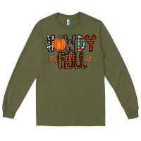 Army Green howdy fall Long Sleeve Tee - CowhideDigitalArt