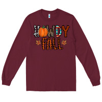 Burgundy howdy fall Long Sleeve Tee - CowhideDigitalArt