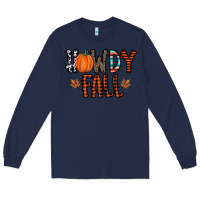 Navy howdy fall Long Sleeve Tee - CowhideDigitalArt