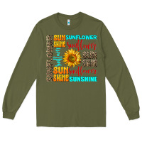 Army Green sunflower sunshine Long Sleeve Tee - AdoDesignShop