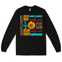 Black sunflower sunshine Long Sleeve Tee - AdoDesignShop