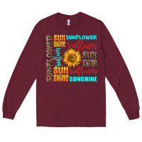 Burgundy sunflower sunshine Long Sleeve Tee - AdoDesignShop