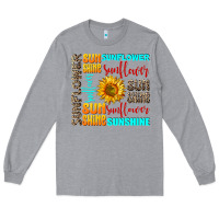 Heather Grey sunflower sunshine Long Sleeve Tee - AdoDesignShop