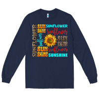 Navy sunflower sunshine Long Sleeve Tee - AdoDesignShop
