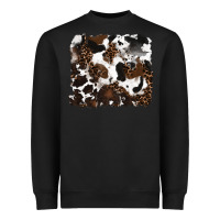 Black leopard cowhide background Heavyweight Sweatshirt - RanaPortraitStore
