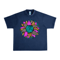 Navy race sunflower Urban Heavy Tee - Zillion Design Studio